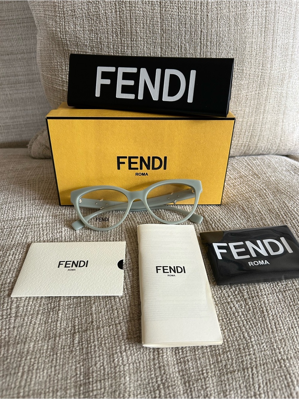 Fendi Women's Pale Green Cat-Eye Eyeglasses